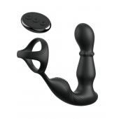 Черный вибростимулятор простаты с кольцом Ass-gasm Slide   Glide - Pipedream - в Иркутске купить с доставкой