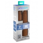 Коричневая насадка на член 2  Silicone X-tension - 20,3 см. - Pipedream - в Иркутске купить с доставкой