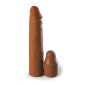 Коричневая насадка на член 2  Silicone X-tension - 20,3 см. - Pipedream - в Иркутске купить с доставкой