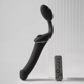 Черный безремневой вибрострапон Strap-On-Me Multi Orgasm Size XL - Strap-on-me - купить с доставкой в Иркутске