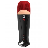 Телесный мастурбатор-вагина в черной колбе с вибрацией Fuck-O-Matic Pro XL - Pipedream - в Иркутске купить с доставкой