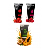 Набор из 3 съедобных лубрикантов JUJU (клубника, малина, тропические фрукты) - JuJu - купить с доставкой в Иркутске