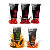 Набор из 5 съедобных лубрикантов JUJU (клубника, малина, тропические фрукты, вишня, грейпфрут) - JuJu - купить с доставкой в Иркутске