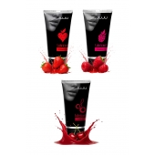Набор из 3 съедобных лубрикантов JUJU (клубника, малина, вишня) - JuJu - купить с доставкой в Иркутске
