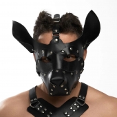 Черная кожаная маска «Собака» - Crazy Handmade - купить с доставкой в Иркутске Черная кожаная маска «Собака» - Crazy Handmade - купить с доставкой в Иркутске