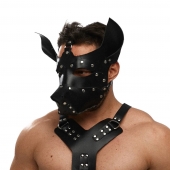 Черная кожаная маска «Собака» - Crazy Handmade - купить с доставкой в Иркутске Черная кожаная маска «Собака» - Crazy Handmade - купить с доставкой в Иркутске