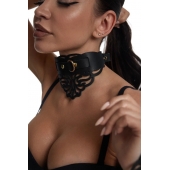 Фигурный чокер с узорами и золотистой фурнитурой - Crazy Handmade - купить с доставкой в Иркутске Фигурный чокер с узорами и золотистой фурнитурой - Crazy Handmade - купить с доставкой в Иркутске