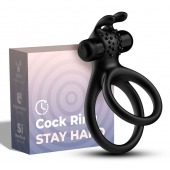 Черное эрекционное виброкольцо с подхватом мошонки Stay Hard - Boys of Toys - в Иркутске купить с доставкой
