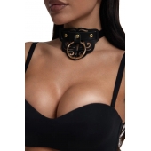 Черный чокер с клепками и золотистой фурнитурой - Crazy Handmade - купить с доставкой в Иркутске Черный чокер с клепками и золотистой фурнитурой - Crazy Handmade - купить с доставкой в Иркутске