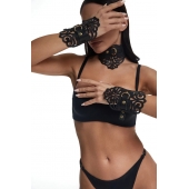 Фигурный набор для БДСМ-игр с узорами и золотистой фурнитурой - Crazy Handmade - купить с доставкой в Иркутске