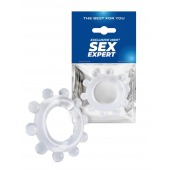 Прозрачное эрекционное кольцо со стимулирующими шариками - Sex Expert - в Иркутске купить с доставкой