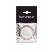 Эрекционное кольцо с бежевыми «ресничками» - Sextaz - в Иркутске купить с доставкой