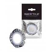 Эластичное эрекционное колечко с черными «ресничками» - Sextaz - в Иркутске купить с доставкой