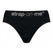 Черные трусики для насадок Heroine Lingerie Harness - size XL - Strap-on-me - купить с доставкой в Иркутске