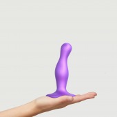 Фиолетовая насадка Strap-On-Me Dildo Plug Curvy size S - Strap-on-me - купить с доставкой в Иркутске