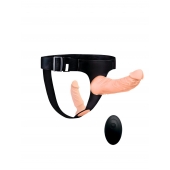 Женский страпон с 2 насадками, вибрацией и пультом ДУ - Erowoman-Eroman - купить с доставкой в Иркутске