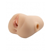 Телесный мастурбатор с вибрацией Double Pounder Vibrating Squeeze Stroker - Pipedream - в Иркутске купить с доставкой