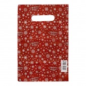 Красный подарочный новогодний пакет с вырубной ручкой (20х30 см) - Сима-Ленд - купить с доставкой в Иркутске