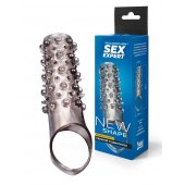 Дымчатая насадка на пенис с шипами и выпуклостями - 12 см. - Sex Expert - в Иркутске купить с доставкой
