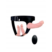 Женский страпон с 3 насадками и вибрацией - Erowoman-Eroman - купить с доставкой в Иркутске