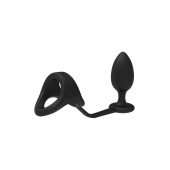 Черное эрекционное кольцо с анальной пробкой Cockstrap With Anal Plug - Dream Toys - в Иркутске купить с доставкой