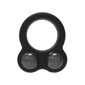 Черное эрекционное кольцо с утяжелителями Cockring Dual Weight - Dream Toys - в Иркутске купить с доставкой