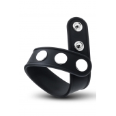 Черное эрекционное кольцо на кнопках - Blush Novelties - в Иркутске купить с доставкой