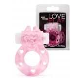 Розовое эрекционное виброкольцо в форме зайчика - 1137 - в Иркутске купить с доставкой