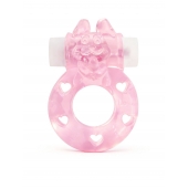 Розовое эрекционное виброкольцо в форме зайчика - 1137 - в Иркутске купить с доставкой