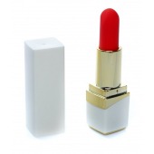 Белый мини-вибратор в форме помады - Boys of Toys