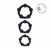 Набор из 3 эрекционных колец Beaded Silicone Cockring Set - Shots Media BV - в Иркутске купить с доставкой
