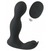 Черная анальная пробка с вибрацией, вращением и пультом ДУ RC Butt Plug with 2 Functions - Orion - в Иркутске купить с доставкой