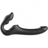 Черный безремневой страпон с 3 моторами - Ibiza - купить с доставкой в Иркутске