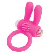 Розовое эрекционное виброкольцо A-toys с ушками - A-toys - в Иркутске купить с доставкой
