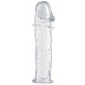 Гладкая прозрачная насадка с усиками под головкой - 12,5 см. - Toyfa Basic - в Иркутске купить с доставкой