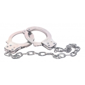 Наручники из металла с длинной цепочкой CHROME HANDCUFFS METAL HANDCUFFS W. KEY - NMC - купить с доставкой в Иркутске