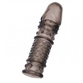 Дымчатая закрытая насадка ToyFa XLover с чешуйками и пупырышками - 13,5 см. - ToyFa - в Иркутске купить с доставкой