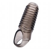 Дымчатая насадка с рёбрышками и подхватом мошонки ToyFa XLover - 12,5 см. - ToyFa - в Иркутске купить с доставкой