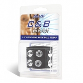 Ремень на член и мошонку 1.5  Cock Ring With Ball Strap - BlueLine - купить с доставкой в Иркутске