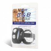 Утяжка на пенис с клёпками Duo Snap Cock And Ball Ring - BlueLine - купить с доставкой в Иркутске