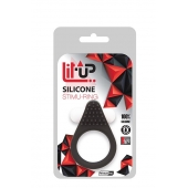 Чёрное эрекционное кольцо LIT-UP SILICONE STIMU RING 1 BLACK - Dream Toys - в Иркутске купить с доставкой