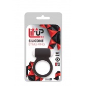 Чёрное эрекционное виброкольцо LIT-UP SILICONE STIMU RING 3 BLACK - Dream Toys - в Иркутске купить с доставкой