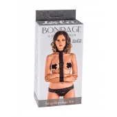 Ошейник с длинной лентой и наручниками Strap Bondage Kit Plus Size - Lola Games - купить с доставкой в Иркутске
