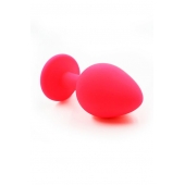 Розовая силиконовая анальная пробка с красным кристаллом - 7 см. - Kanikule - купить с доставкой в Иркутске Розовая силиконовая анальная пробка с красным кристаллом - 7 см. - Kanikule - купить с доставкой в Иркутске