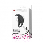 Чёрное эрекционное кольцо с вибрацией Rabbit Vibrator - Baile - в Иркутске купить с доставкой