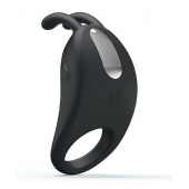 Чёрное эрекционное кольцо с вибрацией Rabbit Vibrator - Baile - в Иркутске купить с доставкой