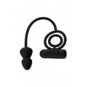 Чёрное эрекционное кольцо с вибропулькой и анальным хвостом - Erotist Adult Toys - в Иркутске купить с доставкой