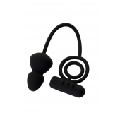 Чёрное эрекционное кольцо с вибростимулятором и анальным хвостом - Erotist Adult Toys - в Иркутске купить с доставкой