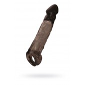 Чёрная насадка на пенис Tс подхватом - 19,5 см. - ToyFa - в Иркутске купить с доставкой