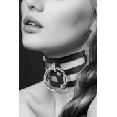 Чёрный тройной чокер с большим кольцом - Bijoux Pour Toi - купить с доставкой в Иркутске